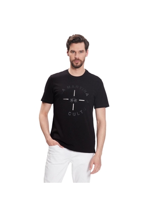 La Martina Black Cotton T-Shirt - XL