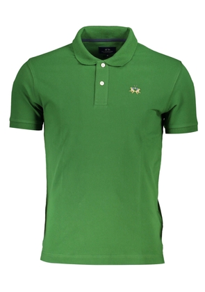 La Martina Green Cotton Polo Shirt - L