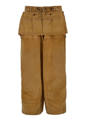 Needles Beige Jeans With Apron Detail And Logo Patch In Cotton Denim Man