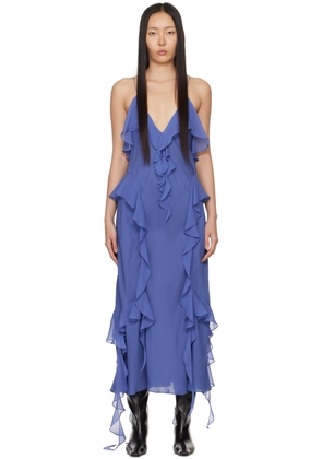KHAITE Blue 'The Pim' Midi Dress