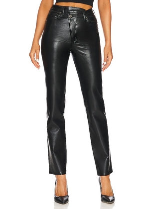AGOLDE Recycled Leather Criss Cross Straight in Black. Size 27, 30, 31, 32, 33, 34.