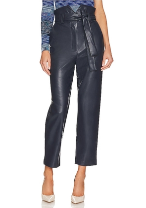 Bardot Debbie Faux Leather Pant in Navy. Size 8.