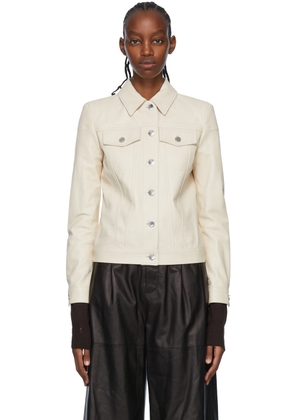 AMIRI Off-White Grained Leather Jacket