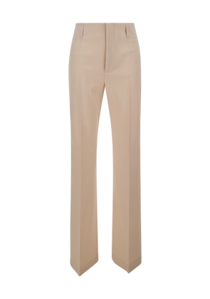 Philosophy Di Lorenzo Serafini Ivory White High Waisted Tailored Trousers In Technical Fabric Woman