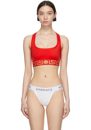 Versace Underwear Red Greca Sports Bra