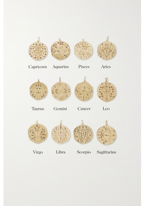 Charms Company - Zodiac 14-karat Gold Multi-stone Necklace - Leo,Scorpio,Virgo,Aries,Sagittarius,Taurus,Libra,Cancer,Gemini,Pisces,Aquarius,Capricorn