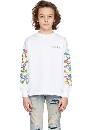 AMIRI Kids White Bones Scribble Long Sleeve T-Shirt