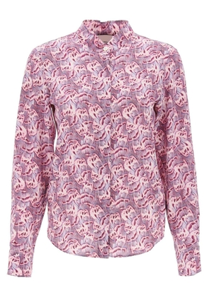 Isabel Marant All-Over Print Collared Long-Sleeve Shirt