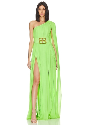 Bronx and Banco Nia Green One Shoulder Gown in Green. Size XL.