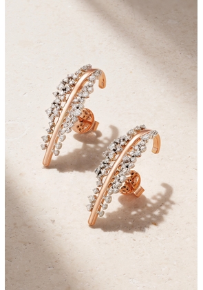 Ananya - Scatter 18-karat Rose And White Gold Diamond Earrings - One size