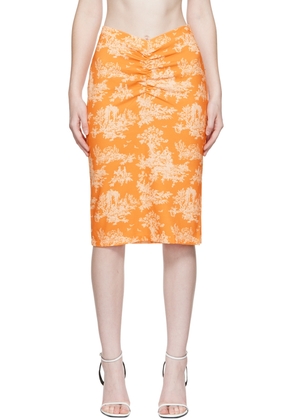 Miaou Orange Preston Midi Skirt