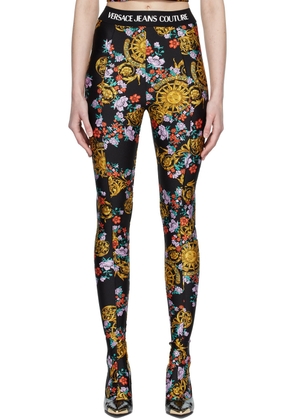Versace Jeans Couture Black Floral VJC Tights