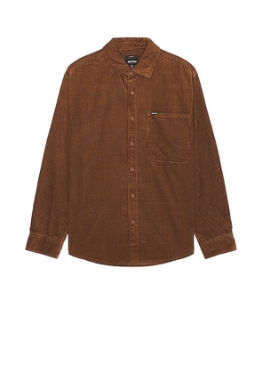 Brixton Porter Overshirt in Brown. Size XL/1X.