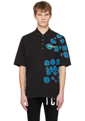 Dsquared2 Black Goth Tie & Dyed Skater Polo