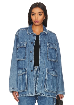 Favorite Daughter The Carly Cargo Jacket in Blue. Size XS.
