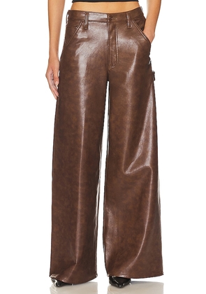 AGOLDE Dale Wide Leg Carpenter Trouser in Brown. Size 29, 30, 31, 32.