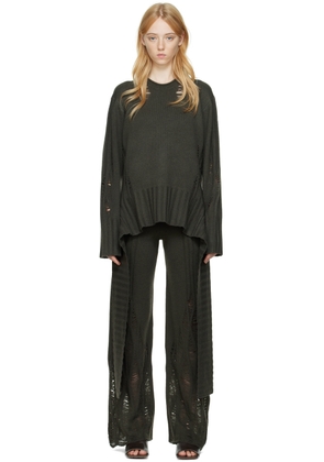 Dion Lee Green Distressed Cashmere Sweater