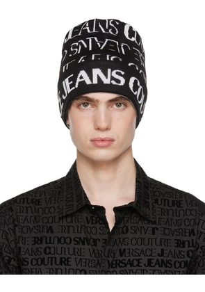 Versace Jeans Couture Black & White Knit Beanie