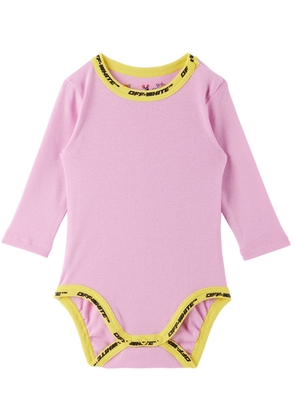 Off-White Baby Pink & Yellow Industrial Trim Bodysuit