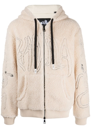 Haculla faux-shearling zip-up hoodie - Neutrals