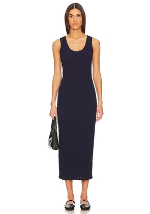 Enza Costa Puckered Tank Dress in Navy. Size L, XS.