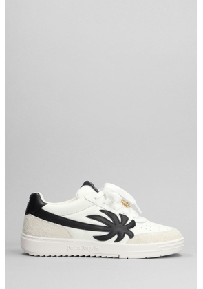 Palm Angels Palm University Sneakers In White Suede And Leather