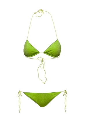 Oseree Green Triangle-Shaped Bikini In Lurex Woman