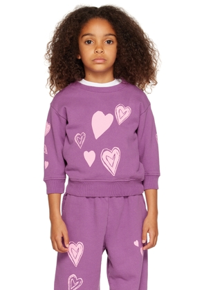 Kids Worldwide SSENSE Exclusive Kids Purple Heart Sweatshirt