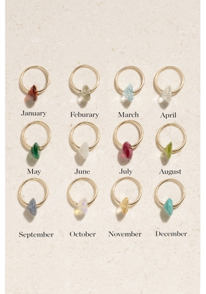 By Pariah - + Net Sustain Birthstone 14-karat Recycled Gold Multi-stone Single Hoop Earring - March,September,January,July,February,August,May,June,December,November,April,October