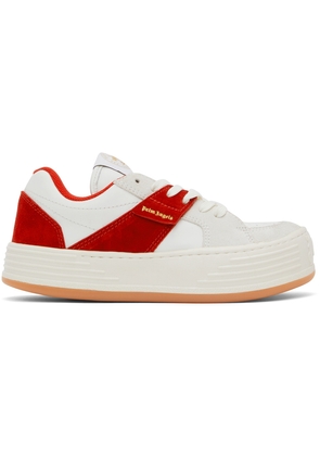 Palm Angels White & Red Snow Low-Top Sneakers