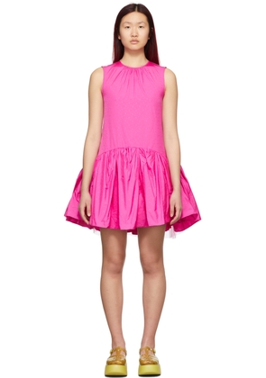 MSGM Pink Jacquard Taffeta Dress