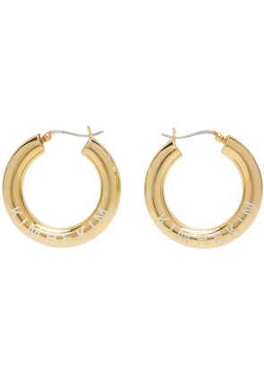 KIMHĒKIM Gold Logo Hoop Earrings