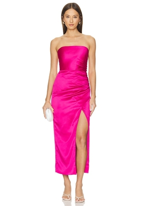 Bardot Yana Midi Dress in Fuchsia. Size 4, 6, 8.