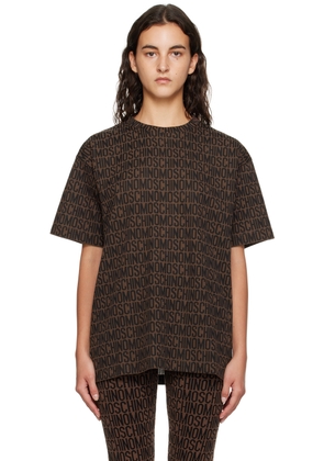 Moschino Brown All Over T-Shirt