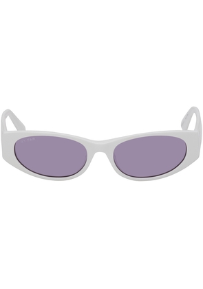 BY FAR White Rodeo Sunglasses