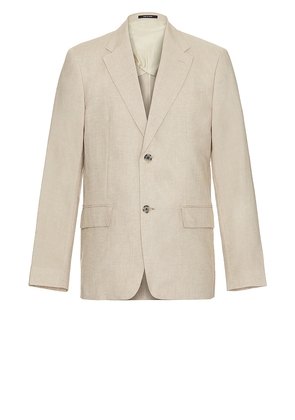 Club Monaco Tech Linen Suit Blazer in Tan. Size 44.
