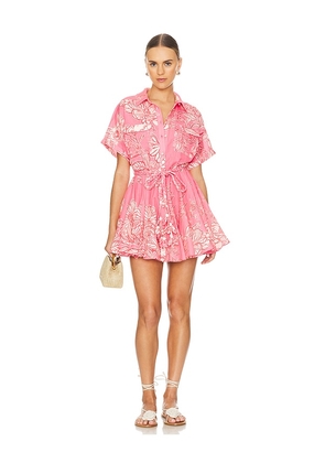 HEMANT AND NANDITA Short Dress With Tie Up in Pink. Size S, XS, XXS.