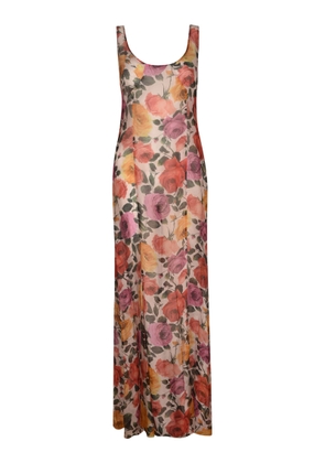 Blugirl Floral Print Sleevess Long Dress