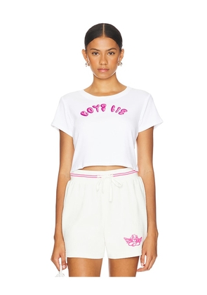 Boys Lie Sour Patch Crop Tee in White. Size M, S, XS.