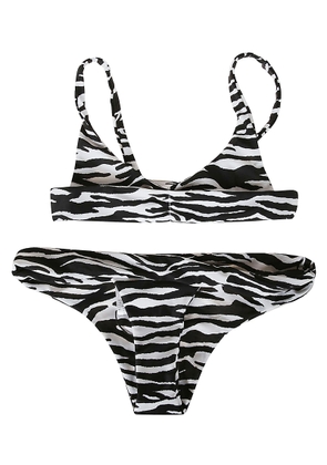 The Attico Zebra Patterned Bikini Set