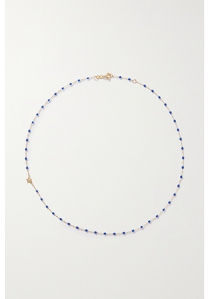 Gigi Clozeau - Star Classic Gigi 18-karat Gold, Resin And Diamond Necklace - Blue - One size