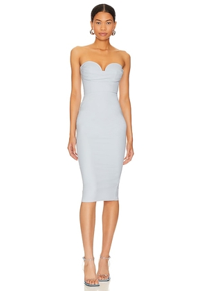 MORE TO COME Sophia Strapless Midi Dress in Baby Blue. Size XS.