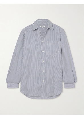 Sporty & Rich - Src Oversized Embroidered Pinstriped Cotton-poplin Shirt - Purple - x small,small,medium,large,x large
