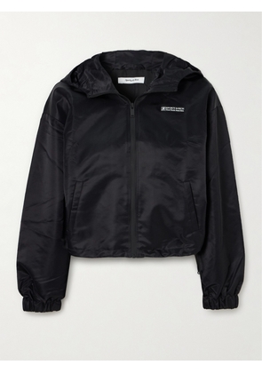 Sporty & Rich - Good Health Hooded Appliquéd Shell Jacket - Black - x small,small,medium,large,x large