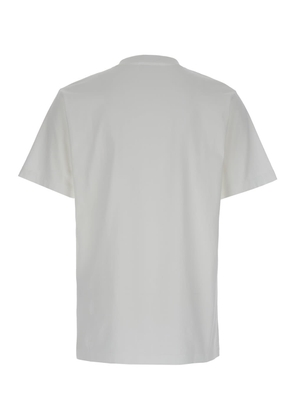 Off-White White Crewneck T-Shirt With Contrasting Off Print In Cotton Man