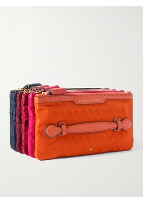 Anya Hindmarch - Filing Cabinet Leather-trimmed Jacquard Pouches - Multi - One size