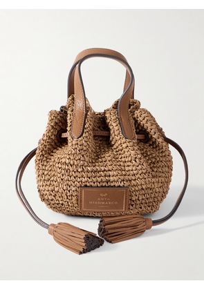 Anya Hindmarch - Small Leather-trimmed Raffia Tote - Brown - One size