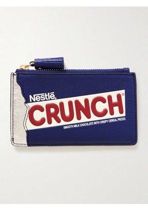 Anya Hindmarch - Crunch Metallic Printed Textured-leather Cardholder - Blue - One size