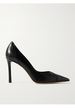 Jimmy Choo - Cass 95 Lizard-effect And Smooth Leather Pumps - Black - IT36,IT36.5,IT37,IT37.5,IT38,IT38.5,IT39,IT39.5,IT40,IT40.5,IT41,IT41.5,IT42