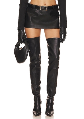 LADO BOKUCHAVA Twentythree Faux Leather Skirt in Black. Size M.
